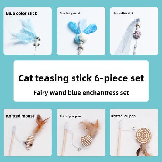 Feather Bell Cat Teaser Wand Toys