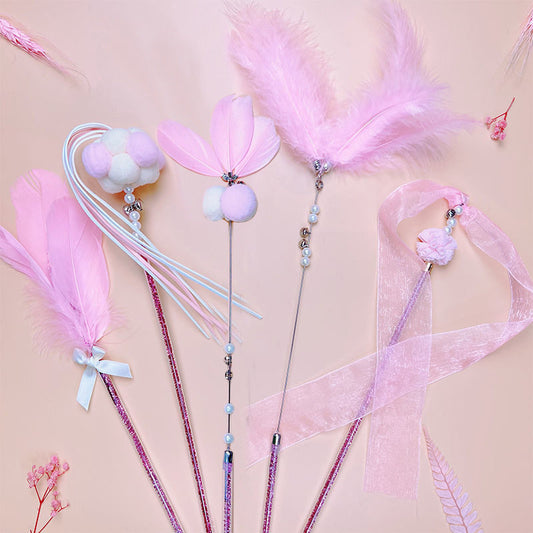 Feather Bell Cat Teaser Wand Toys