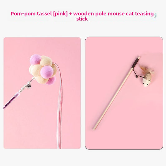 Feather Bell Cat Teaser Wand Toys