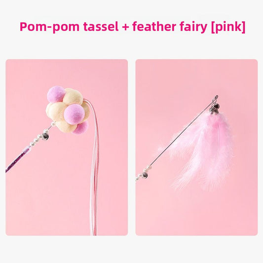 Feather Bell Cat Teaser Wand Toys
