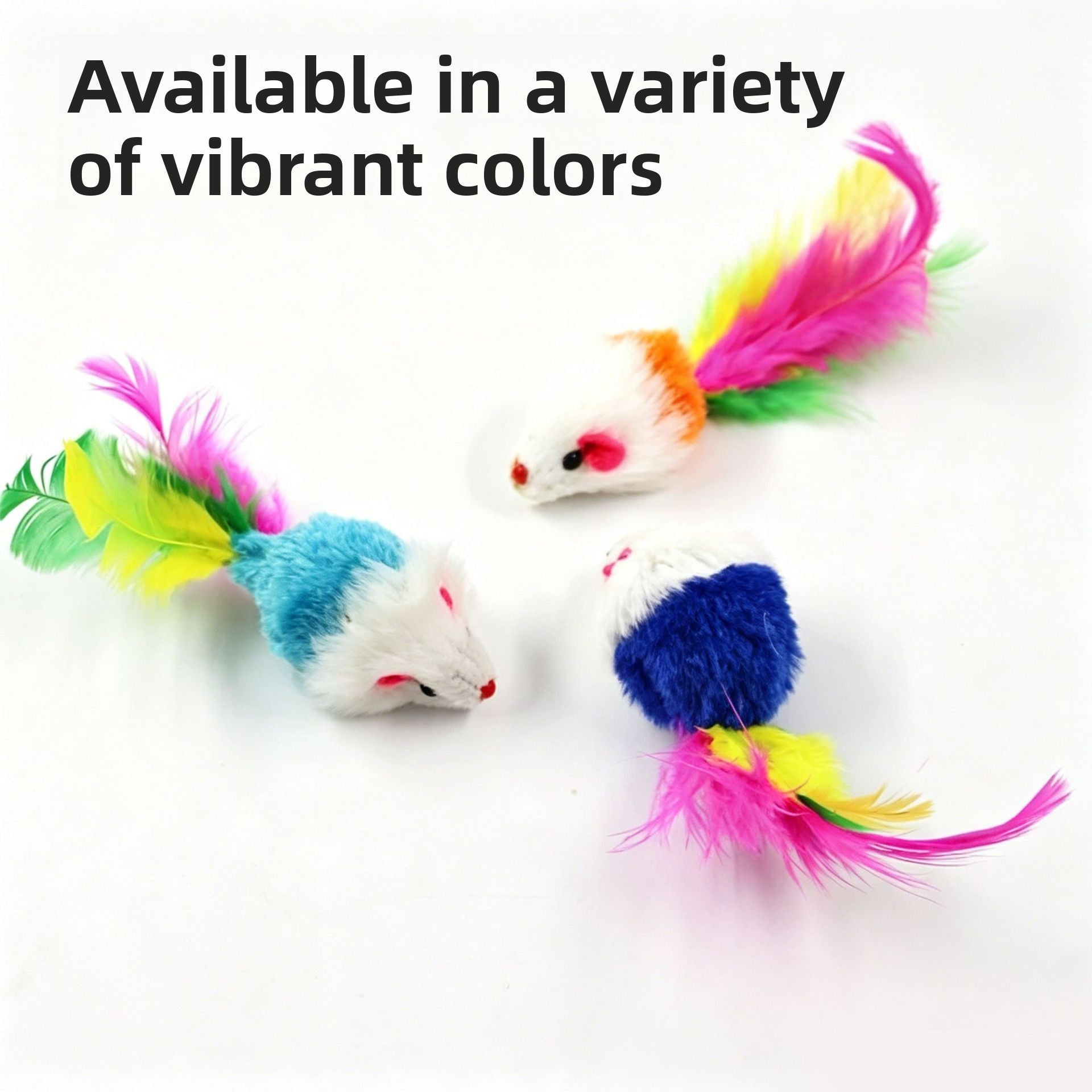 Plush Colorful Mouse Cat Toy