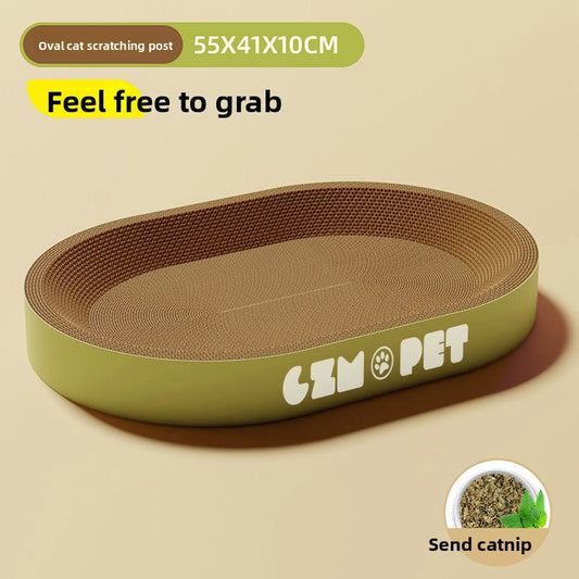 Round Corrugated Cat Scratch Board with Nest and Toys