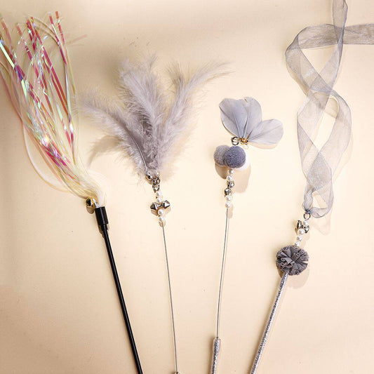 Feather Bell Cat Teaser Wand Toys