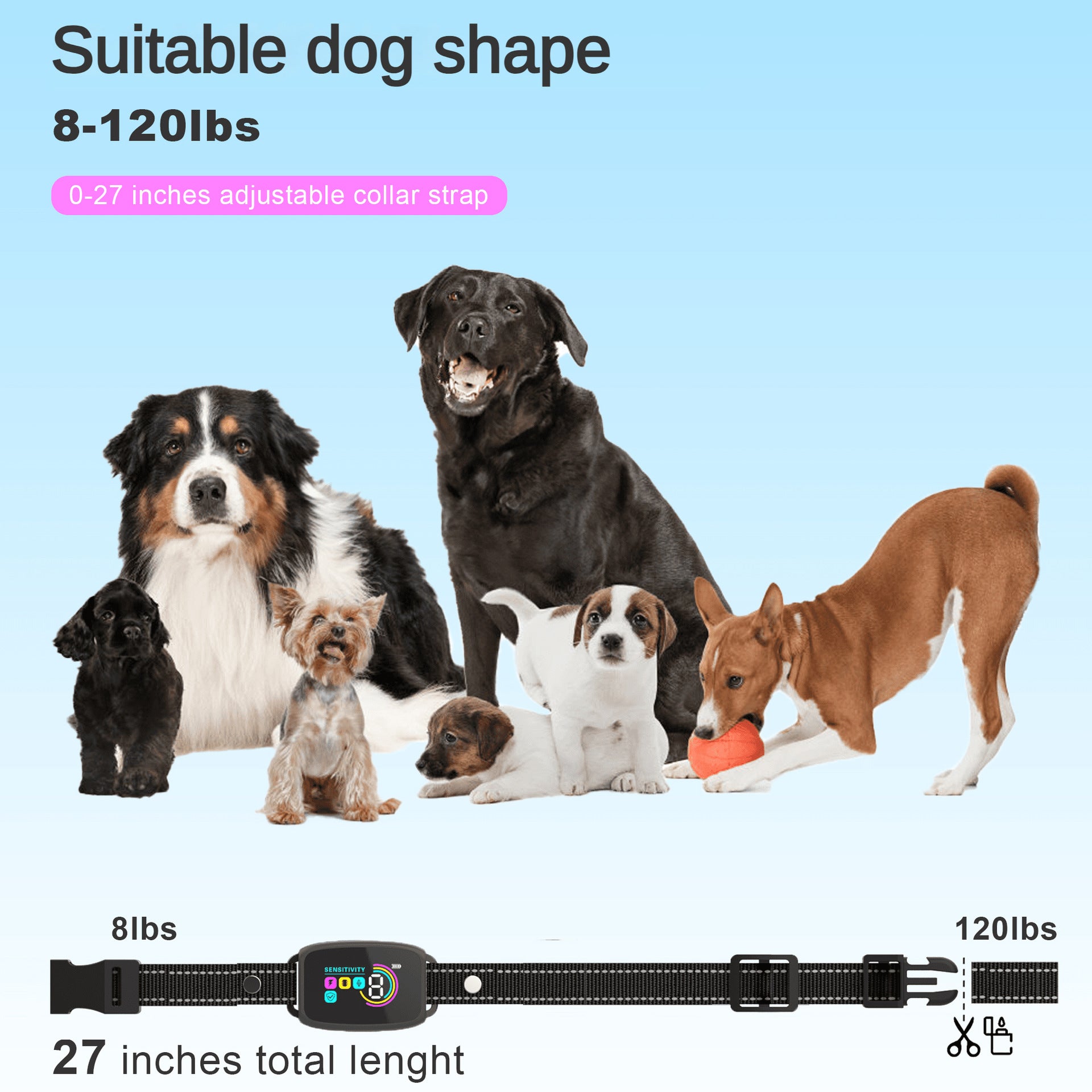 Automatic Anti-Bark Dog Training Collar with Electric Shock