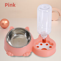 Dual-Bowl Automatic Pet Feeder and Waterer for Cats and Dogs
