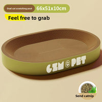 Round Corrugated Cat Scratch Board with Nest and Toys